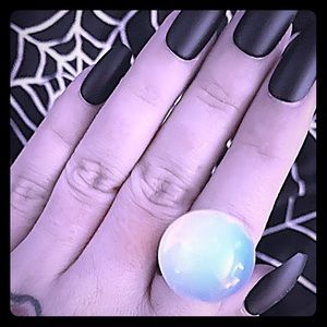 Aqua Crystal Ball 🔮 Ring by Worship 13